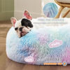 Picture of Bedsure Calming Dog Bed for Small Dogs - Donut Washable Small Pet Bed, Round Anti-Slip Fluffy Plush Faux Fur Large Cat Bed, Fits up to 25 lbs Pets, Multi-Colored, 23 inches