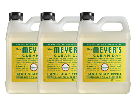 Picture of 3 set Mrs. Meyer’s Clean Day Liquid Hand Soap Refill, Honeysuckle, 33 Ounce (3 Pack)