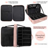 Picture of Relavel Travel Makeup Train Case Makeup Cosmetic Case Organizer Portable Artist Storage Bag with Adjustable Dividers for Cosmetics Makeup Brushes Toiletry Jewelry Digital Accessories