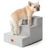 Picture of EHEYCIGA Dog Stairs for Small Dogs 13.5" H, 3-Step Dog Steps for Couch Sofa and Chair, Pet Steps for Small Dogs and Cats, Non-Slip Balanced Dog Indoor Ramp, Light Grey