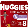 Picture of Huggies Size 8 Diapers, Little Movers Baby Diapers, Size 8 (46+ lbs), 62 Count