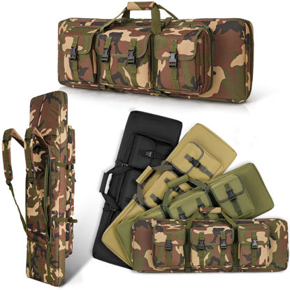 Picture of DULCE DOM 32 inch Double Rifle Case Soft Bag Gun Case, Perfect for Rifle Pistol Storage and Transportation, All Around Shooting Range Tactical Rifle Backpack, Indoor Outdoor