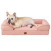 Picture of EHEYCIGA Orthopedic Dog Bed for Medium Dogs, Waterproof Memory Foam Medium Dog Beds with Sides, Non-Slip Bottom and Egg-Crate Foam Medium Dog Couch Bed with Washable Removable Cover, Dusty Pink