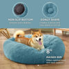 Picture of Bedsure Calming Dog Bed for Medium Dogs - Donut Washable Medium Pet Bed, 30 inches Anti-Slip Round Fluffy Plush Faux Fur Cat Bed, Fits up to 45 lbs Pets, Washed Blue