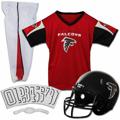 Picture of Franklin Sports Atlanta Falcons Kids NFL Uniform Set - Youth NFL Team Jersey, Helmet, Pants + Apparel Costume - Official NFL Gear -Youth Medium