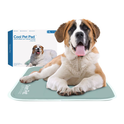 Picture of The Green Pet Shop Dog Cooling Mat, Extra Large - Pressure Activated Pet Cooling Mat for Dogs and Cats, for XL Sized Pets (80 Plus Lb.) - Non-Toxic Gel Dog Cooling Pad, No Water Needed - Sage Grey