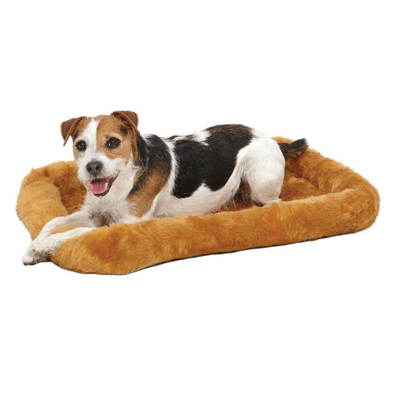 Picture of MidWest Homes for Pets Bolster Dog Bed 24L-Inch Cinnamon Dog Bed or Cat Bed w/ Comfortable Bolster | Ideal for Small Dog Breeds & Fits a 24-Inch Dog Crate | Easy Maintenance Machine Wash & Dry