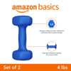 Picture of Amazon Basics Neoprene Coated Hexagon Workout Dumbbell Hand Weight, 4 pound, Set of 2, Blue