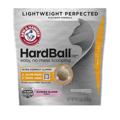 Picture of ARM & HAMMER HardBall Lightweight Easy No-Mess Scooping Garden Bloom Scent Platinum Multi-Cat Clumping Litter, 8.5LB Bag