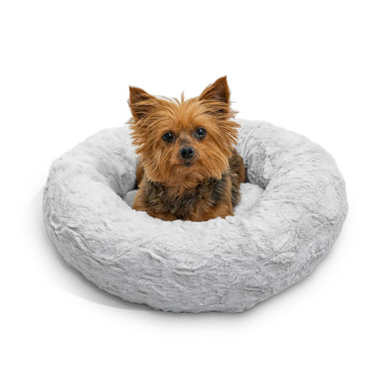 Picture of Best Friends by Sheri The Original Calming Donut Cat and Dog Bed in Lux Fur Gray, Extra Small 18"