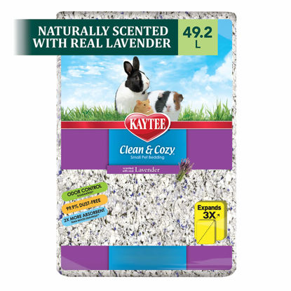 Picture of Kaytee Clean & Cozy Lavender Bedding For Pet Guinea Pigs, Rabbits, Hamsters, Gerbils, and Chinchillas, 49.2 Liters