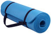 Picture of Signature Fitness All Purpose 1/2-Inch Extra Thick High Density Anti-Tear Exercise Yoga Mat with Carrying Strap, Blue