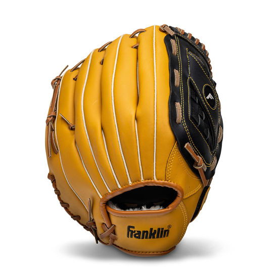 Picture of Franklin Sports Baseball and Softball Glove - Field Master - Baseball and Softball Mitt Tan, 14" - Basket Web