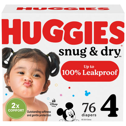 Picture of Huggies Size 4 Diapers, Snug & Dry Baby Diapers, Size 4 (22-37 lbs), 76 Count, Packaging May Vary