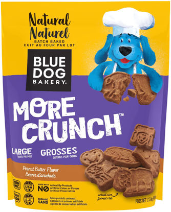 Picture of Blue Dog Bakery Natural Dog Treats, More Crunch Large, Peanut Butter, 40oz Bag, 3 Bags