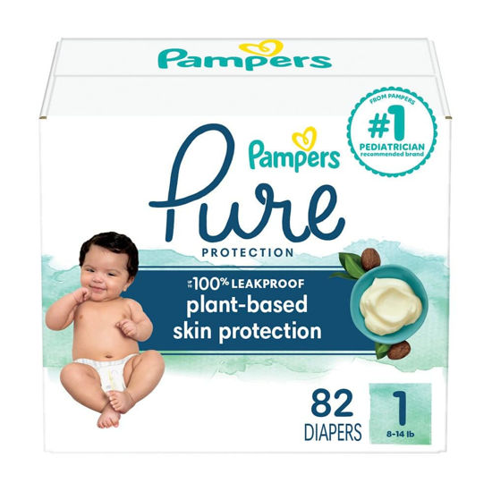 Picture of Pampers Pure Protection Diapers - Size 1, 82 Count, Hypoallergenic Premium Disposable Baby Diapers