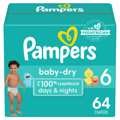 Picture of Pampers Baby Dry Diapers - Size 6, 64 Count, Absorbent Disposable Diapers