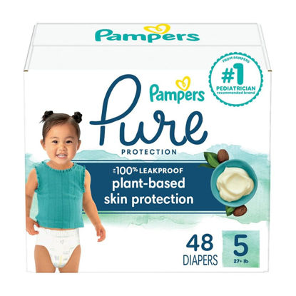 Picture of Pampers Pure Protection Diapers - Size 5, 48 Count, Hypoallergenic Premium Disposable Baby Diapers