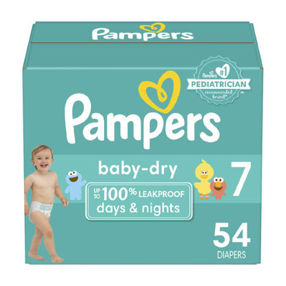 Picture of Pampers Baby Dry Diapers - Size 7, 54 Count, Absorbent Disposable Diapers