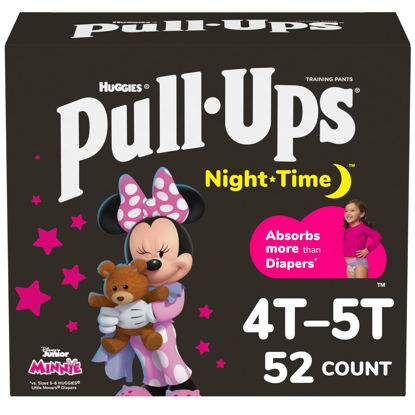 Picture of Pull-Ups Girls' Night-Time Potty Training Pants, Size 4T-5T Overnight Training Underwear (38-50 lbs), 52 Ct