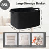 Picture of Goodpick Storage Basket, Rectangle Blanket Basket Living Room, Dirty Clothes Basket for Laundry, Extra Large Cotton Rope Basket for Pillows, Toys, 23.6" x 15.7" x 13.8", Black