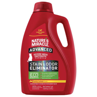 Picture of Nature's Miracle Advanced Cat Stain and Odor Eliminator Spray, Severe Mess Enzymatic Formula, Sunny Lemon Scent, 1 gal