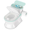 Picture of CheerTry 2-In-1 Toddler Potty Training Toilet - Larger Potty Chair & Detachable Training Seat for Boys & Girls Ages 1-3 with Flushing Sound, Wipes Storage, Toilet Paper Holder - Cyan