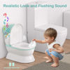 Picture of CheerTry 2-In-1 Toddler Potty Training Toilet - Larger Potty Chair & Detachable Training Seat for Boys & Girls Ages 1-3 with Flushing Sound, Wipes Storage, Toilet Paper Holder - Cyan