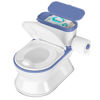 Picture of CheerTry 2-in-1 Toddler Potty Training Toilet - Larger Potty Chair & Detachable Training Seat for Boys & Girls Ages 1-3 with Flushing Sound, Wipes Storage, Toilet Paper Holder - Blue