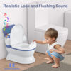 Picture of CheerTry 2-in-1 Toddler Potty Training Toilet - Larger Potty Chair & Detachable Training Seat for Boys & Girls Ages 1-3 with Flushing Sound, Wipes Storage, Toilet Paper Holder - Blue