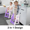 Picture of Potty Training Seat & Toddler Step Stool Kitchen Helper- Splash Guard Toddler Potty for Kitchen Counter Bathroom Sink Toilet Potty Training with Handles and Non-Slip Pads（Purple)