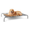 Picture of Bedsure Large Elevated Cooling Outdoor Dog Bed - Raised Dog Cots Beds for Large Dogs, Portable Indoor & Outdoor Pet Hammock Bed with Skid-Resistant Feet, Breathable Mesh, Striped Grey, 49 inches