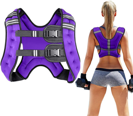 Picture of Prodigen Running Weight Vest for Men Women Kids 8 Lbs, Body Weight Vests for Training Workout, Jogging, Cardio, Walking, Elite Adjustable Weighted Vest Workout Equipment-Purple,8lbs