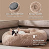 Picture of Bedsure Calming Dog Bed for Medium Dogs - Donut Washable Medium Pet Bed, 30 inches Anti-Slip Round Fluffy Plush Faux Fur Cat Bed, Fits up to 45 lbs Pets, Camel