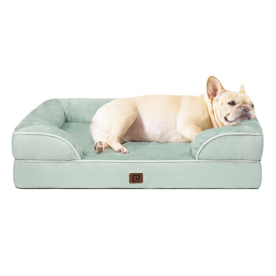 Picture of EHEYCIGA Orthopedic Dog Bed for Medium Dogs, Waterproof Memory Foam, Sage Green, 30"L x 20"W x 6.5"Th