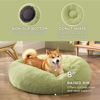 Picture of Bedsure Calming Dog Bed for Medium Dogs - Donut Washable Medium Pet Bed, Anti-Slip Round Fluffy Plush Faux Fur Cat Bed, Fits up to 45 lbs Pets, Green, 30 inches