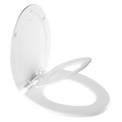 Picture of Mayfair NextStep2 Toilet Seat with Built-In Toddler Potty Training Seat, Slow Close, Easy Clean, Magnetic Removable Kids Seat, ELONGATED, White