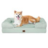 Picture of EHEYCIGA Orthopedic Large Dog Bed, Waterproof Memory Foam, Non-Slip Bottom, Sage Green, 35"L x 22"W x 6.5"Th