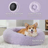 Picture of Bedsure Calming Dog Bed for Medium Dogs - Donut Washable Medium Pet Bed, 30 inches Anti-Slip Round Fluffy Plush Faux Fur Cat Bed, Fits up to 45 lbs Pets, Purple