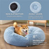 Picture of Bedsure Calming Dog Bed for Medium Dogs - Donut Washable Medium Pet Bed, Anti-Slip Round Fluffy Plush Faux Fur Cat Bed, Fits up to 45 lbs Pets, Blue, 30 inches