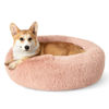 Picture of Bedsure Calming Dog Bed for Medium Dogs - Donut Washable Medium Pet Bed, 30 inches Anti-Slip Round Fluffy Plush Faux Fur Cat Bed, Fits up to 45 lbs Pets, Pink