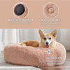 Picture of Bedsure Calming Dog Bed for Medium Dogs - Donut Washable Medium Pet Bed, 30 inches Anti-Slip Round Fluffy Plush Faux Fur Cat Bed, Fits up to 45 lbs Pets, Pink