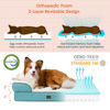 Picture of EHEYCIGA Orthopedic Dog Beds for Large Dogs, Waterproof Memory Foam Large Dog Bed with Sides, Non-Slip Bottom and Egg-Crate Foam Large Dog Couch Bed with Washable Removable Cover, Turquoise Blue