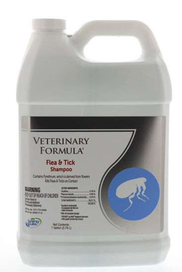 Picture of Veterinary Formula Flea and Tick Shampoo for Dogs and Cats, 1 Gallon - Dog and Cat Flea Shampoo with Pyrethrum to Kill Fleas, Ticks On Contact - Cleanses and Exfoliates