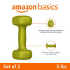 Picture of Amazon Basics Neoprene Coated Hexagon Workout Dumbbell Hand Weight, 5 pound, Set of 2, Total 10 lb, Green