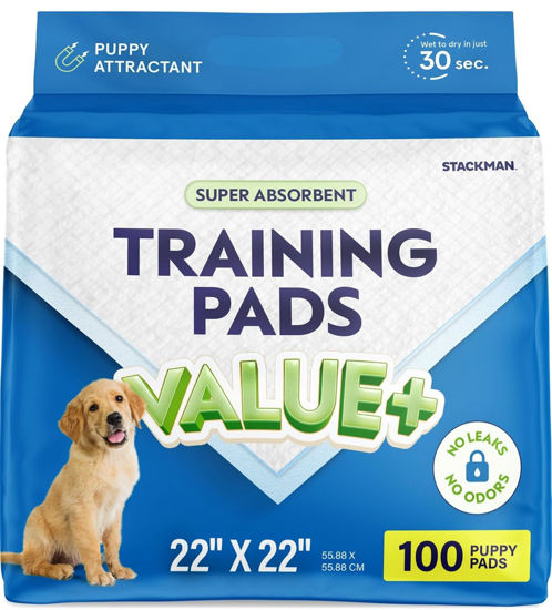 Picture of Puppy Pads Pet Pee Pads for Dogs & Puppy Training [100-COUNT] Potty Pads for Dogs 22" x 22" Leak-Proof Dog Pee Pads - Quick-Dry Surface - Heavy Duty Absorbent Disposable Dog Wee Pad Bulk Pack