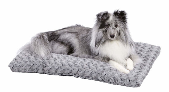 Picture of MidWest Homes for Pets Deluxe Dog Beds Super Plush Dog & Cat Beds Ideal for Dog Crates Machine Wash & Dryer Friendly, 1-Year Warranty Gray 30-Inch