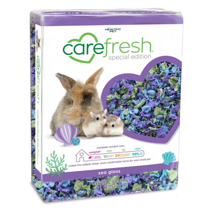 Picture of carefresh 99% Dust-Free Sea Glass Natural Paper Small Pet Bedding with Odor Control, 50 L