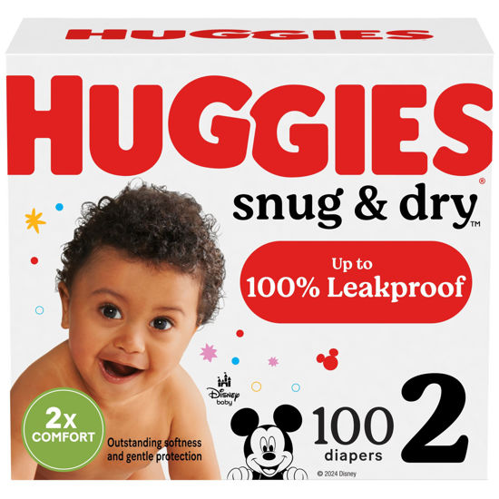 Picture of Huggies Size 2 Diapers, Snug & Dry Baby Diapers, Size 2 (12-18 lbs), 100 Count, Packaging May Vary