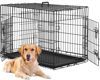 Picture of BestPet Large Dog Crate Dog Cage Dog Kennel Metal Wire Double-Door Folding Pet Animal Pet Cage with Plastic Tray and Handle,24 inches